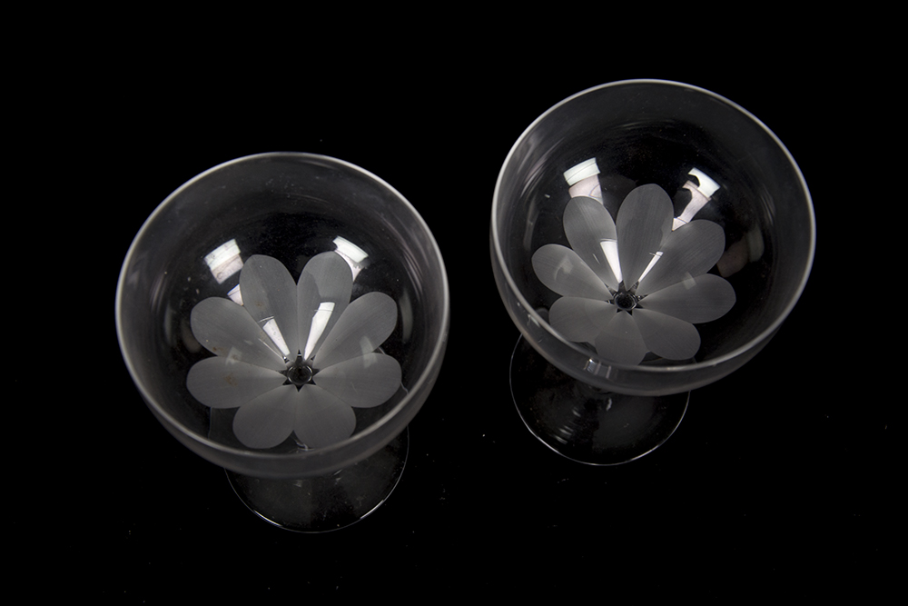 Collection of Etched Glass PIeces