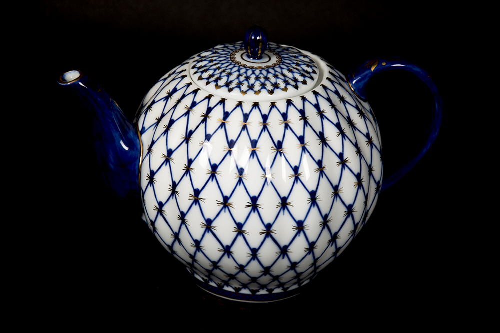 Russian Cobalt Tea Set Reproduction