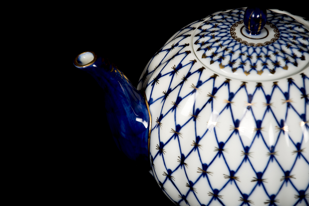 Russian Cobalt Tea Set Reproduction