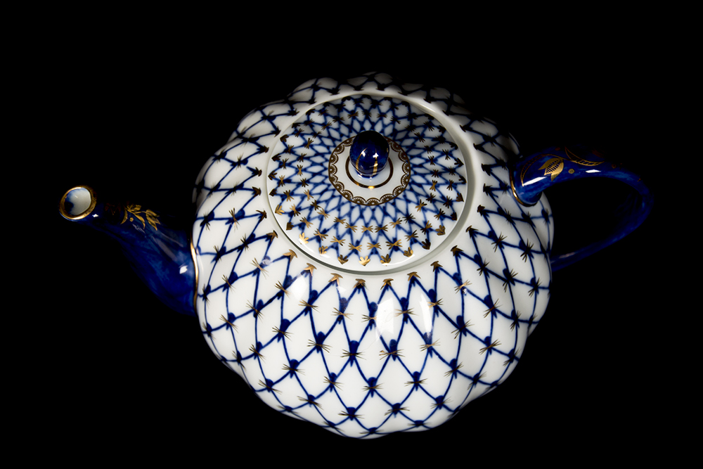 Russian Cobalt Tea Set Reproduction