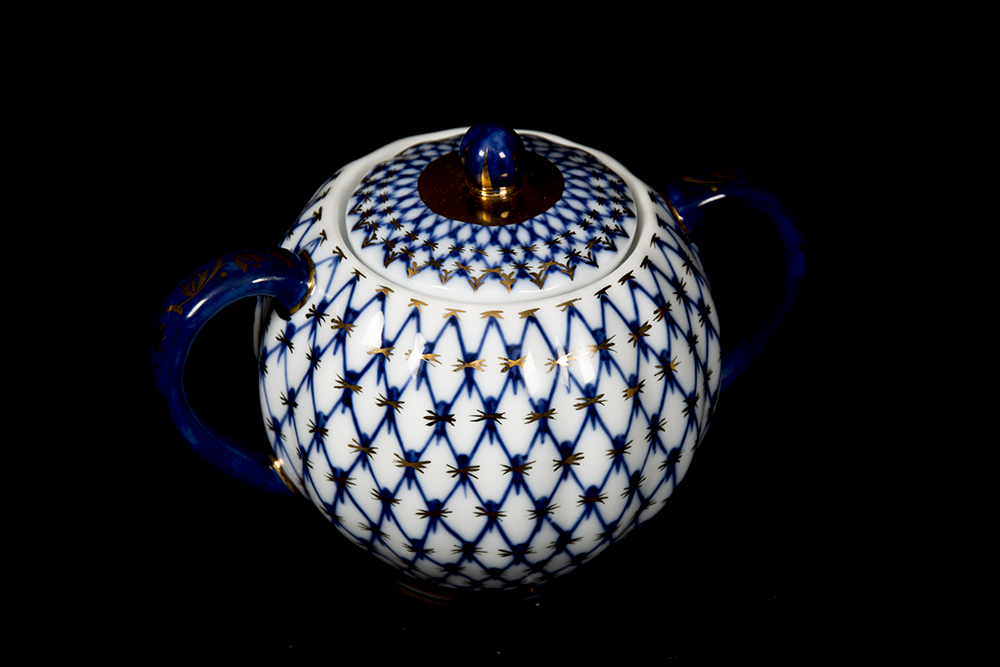 Russian Cobalt Tea Set Reproduction