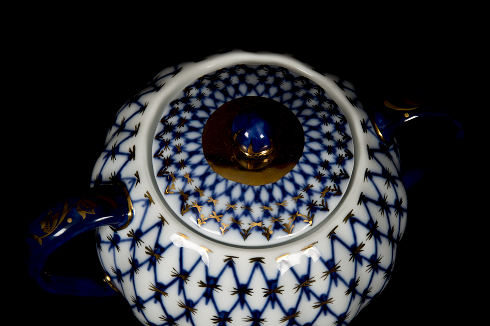 Russian Cobalt Tea Set Reproduction