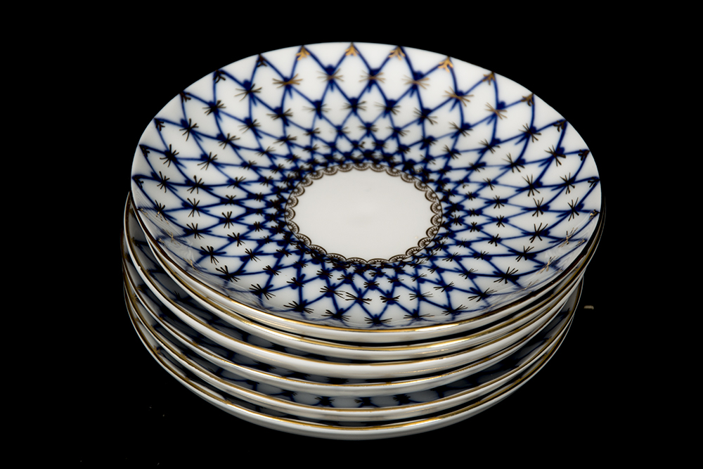 Russian Cobalt Tea Set Reproduction