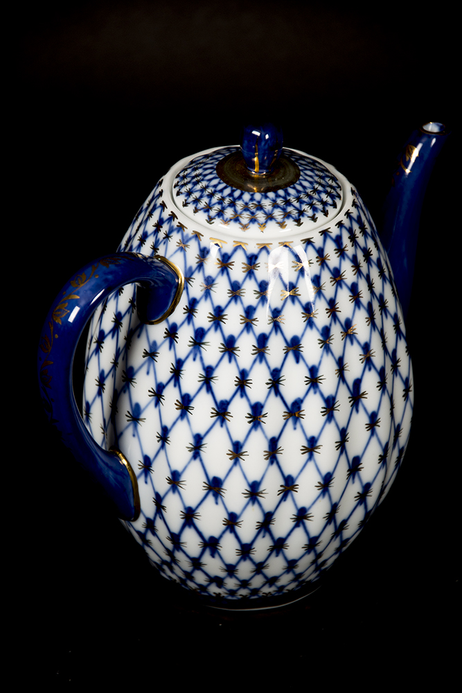 Russian Cobalt Tea Set Reproduction