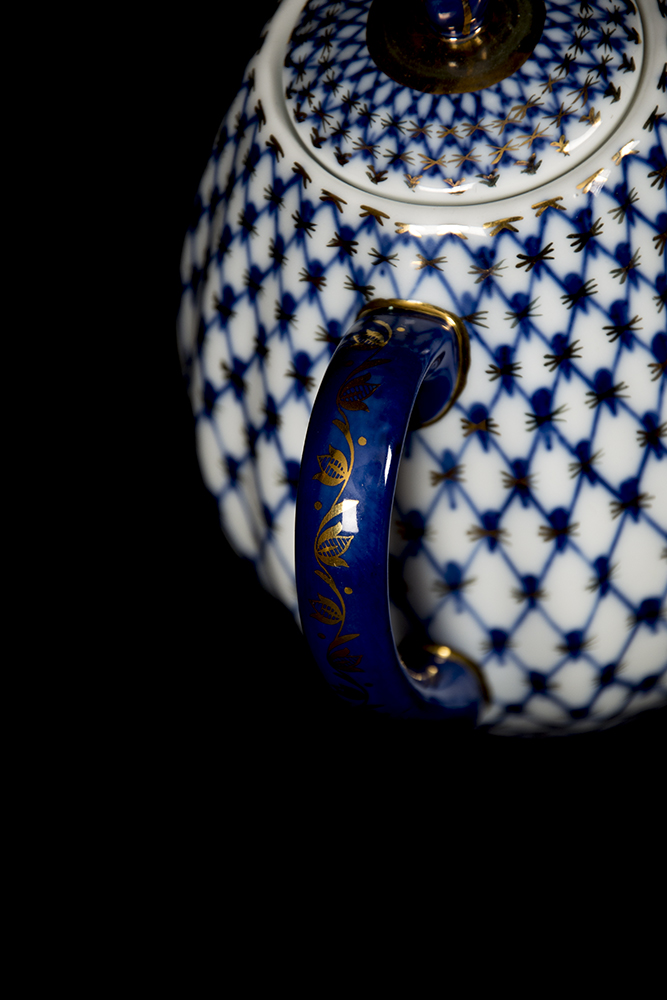 Russian Cobalt Tea Set Reproduction