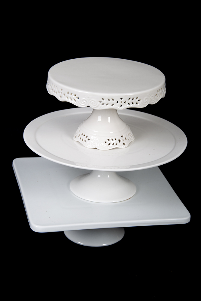 Collection of White Cake Stands