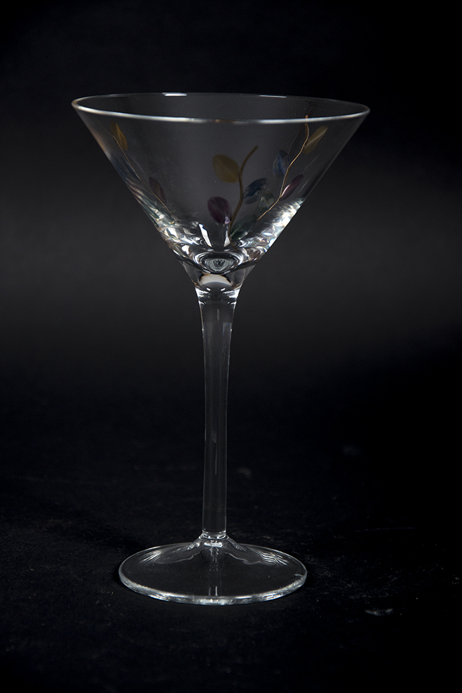 Set of Etched Martini Glasses