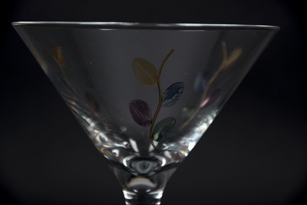 Set of Etched Martini Glasses