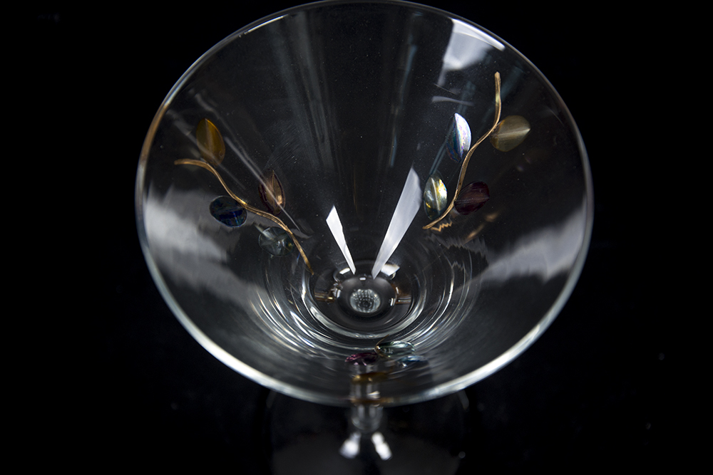 Set of Etched Martini Glasses