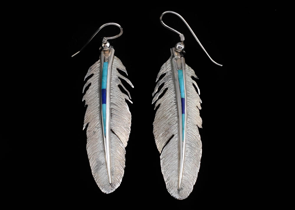 Lakota Sioux Sterling Earrings Designed by Michael Little Elk