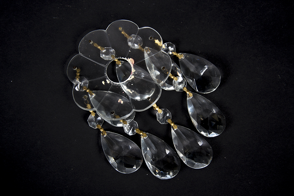 Set of Molded Crystal Candlesticks with Bobeches