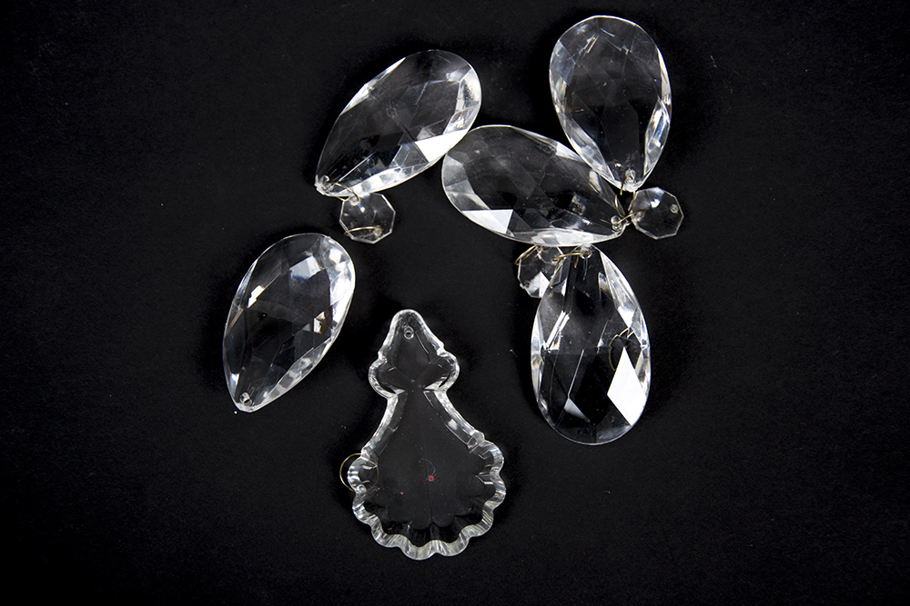 Set of Molded Crystal Candlesticks with Bobeches