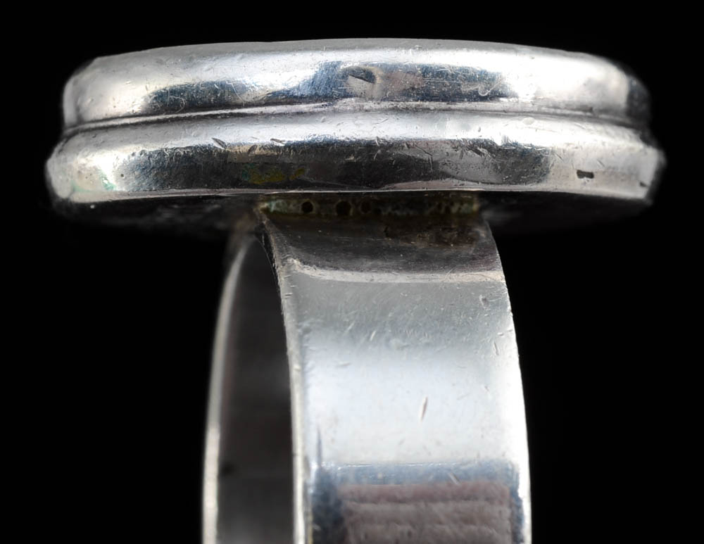 Handmade J. Lee Signed Sterling Silver Porcelain Shard Ring