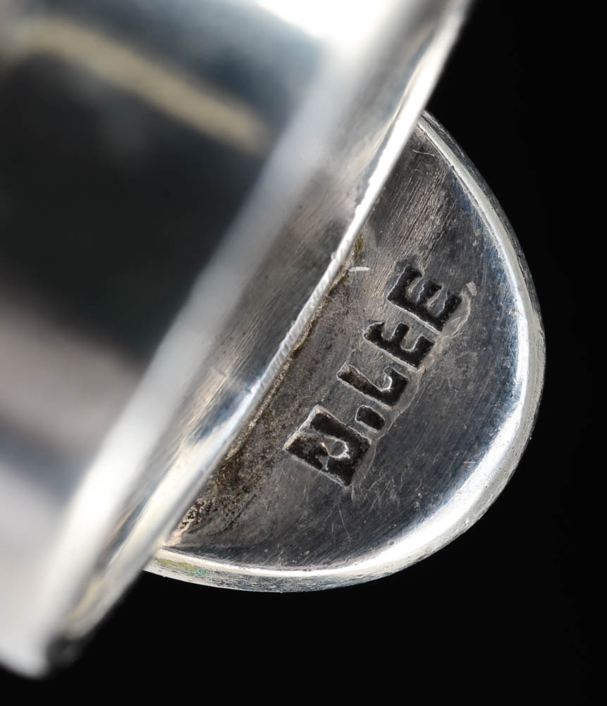 Handmade J. Lee Signed Sterling Silver Porcelain Shard Ring