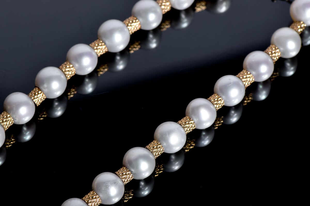 14K Yellow Gold Pearl Bracelet
