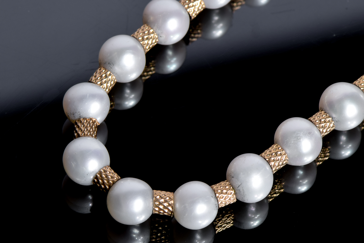 14K Yellow Gold Pearl Bracelet