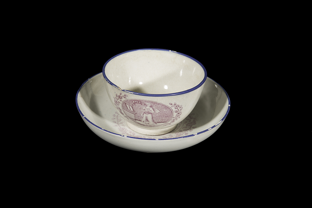 Antique Cardinal Graces Teacup and Saucer