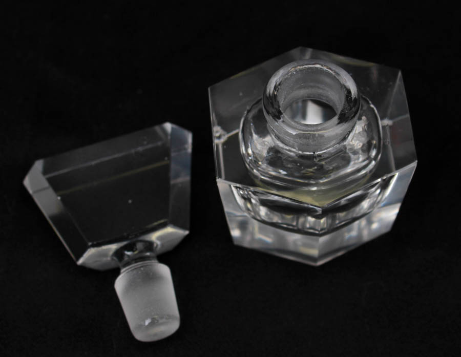 Trio of Molded Glass Perfume Bottles