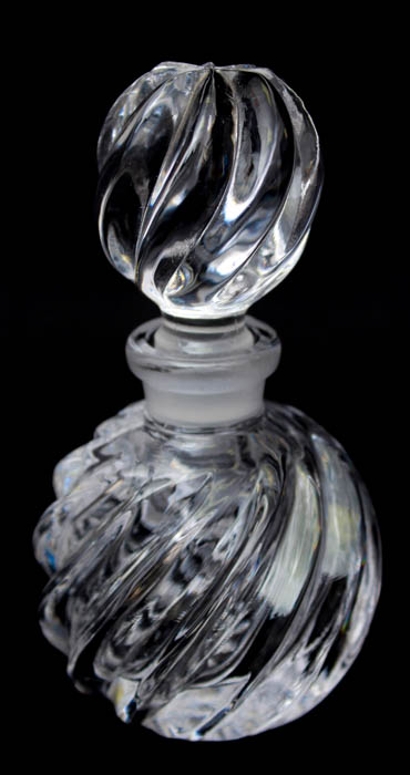 Trio of Molded Glass Perfume Bottles