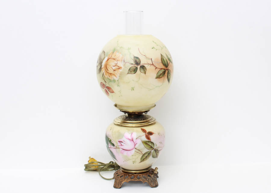 Hand-Painted Hurricane Lamp