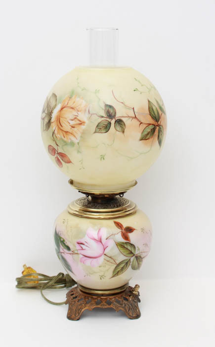 Hand-Painted Hurricane Lamp