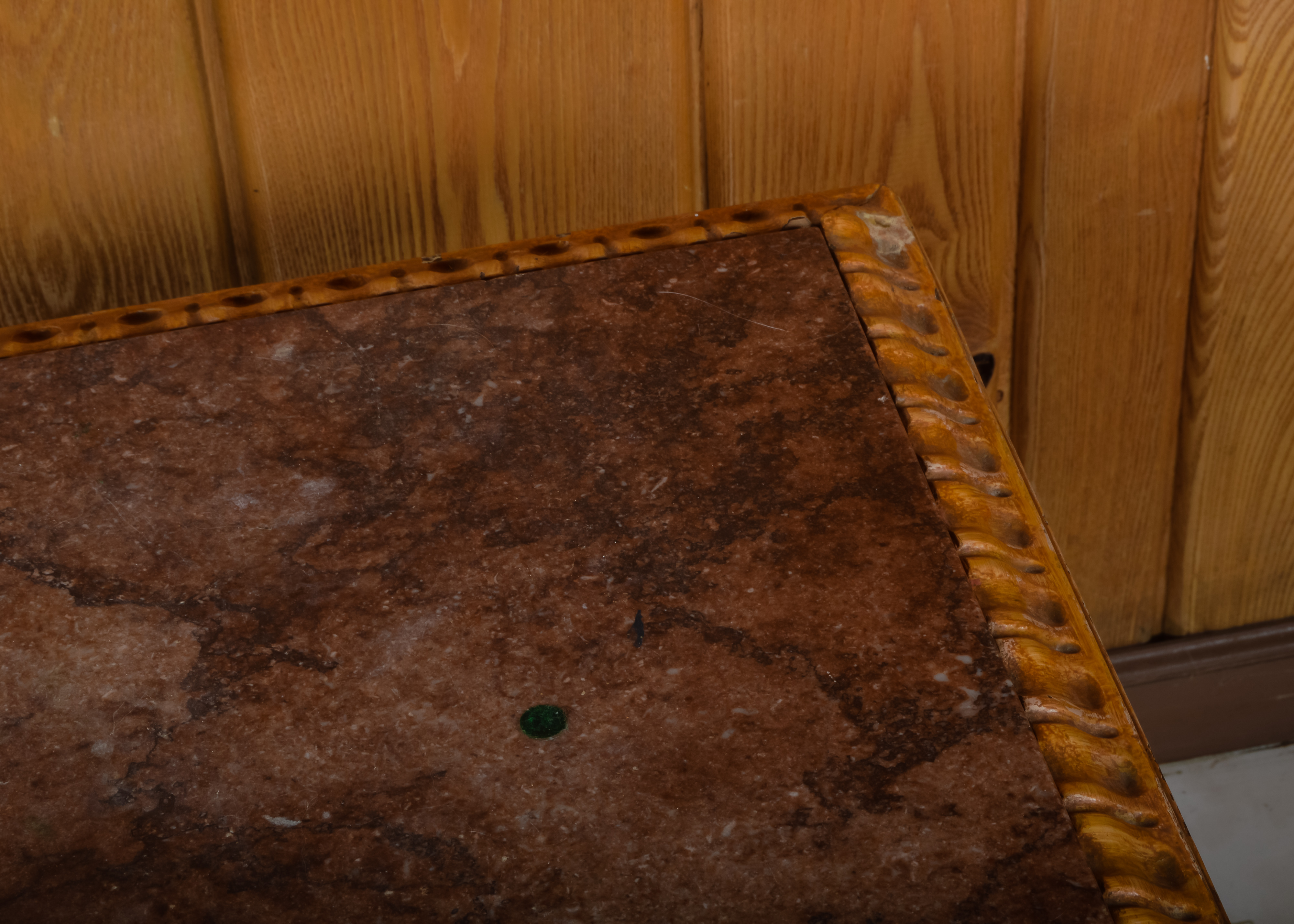 Granite Top and Wood Base End Table