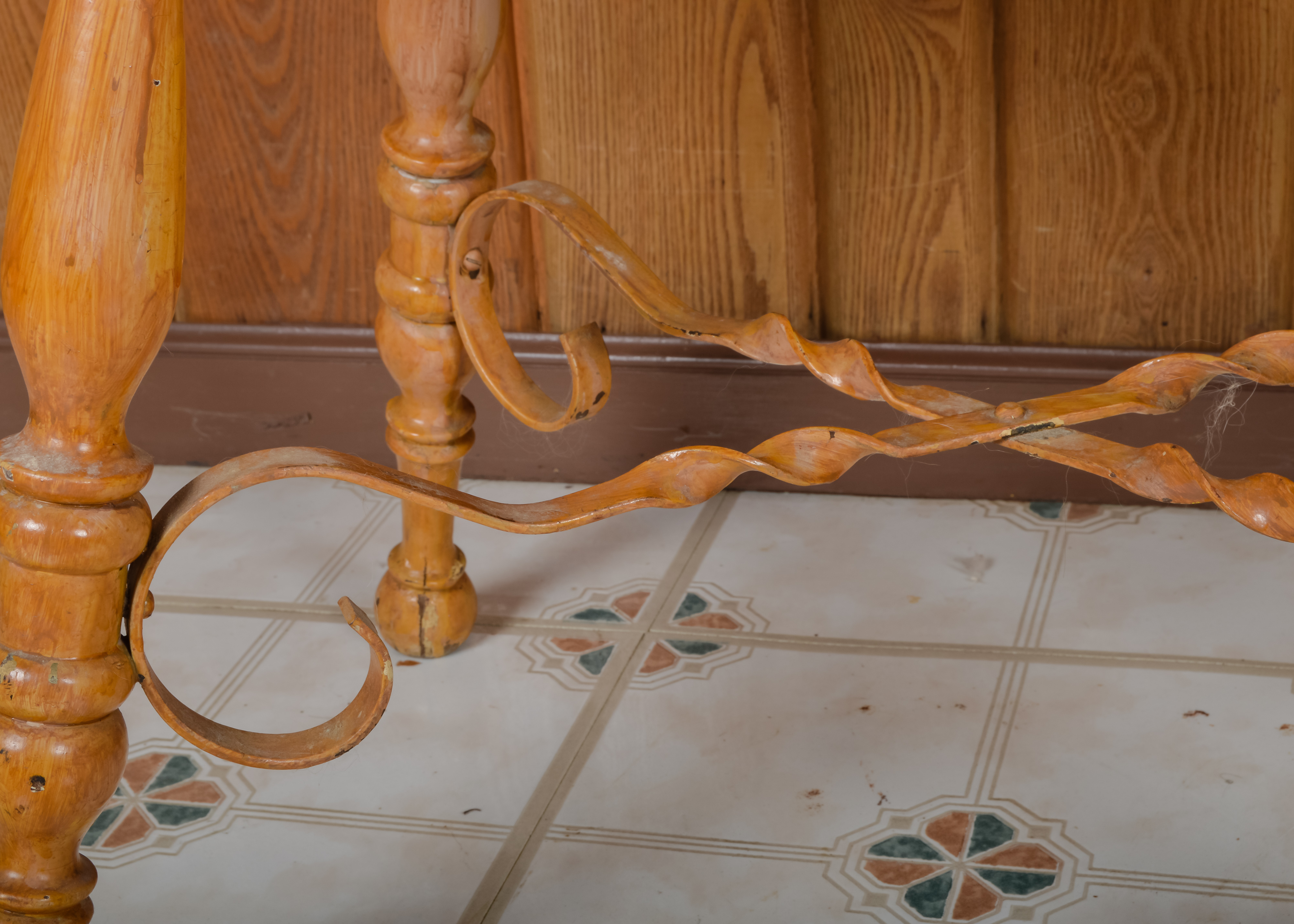 Granite Top and Wood Base End Table