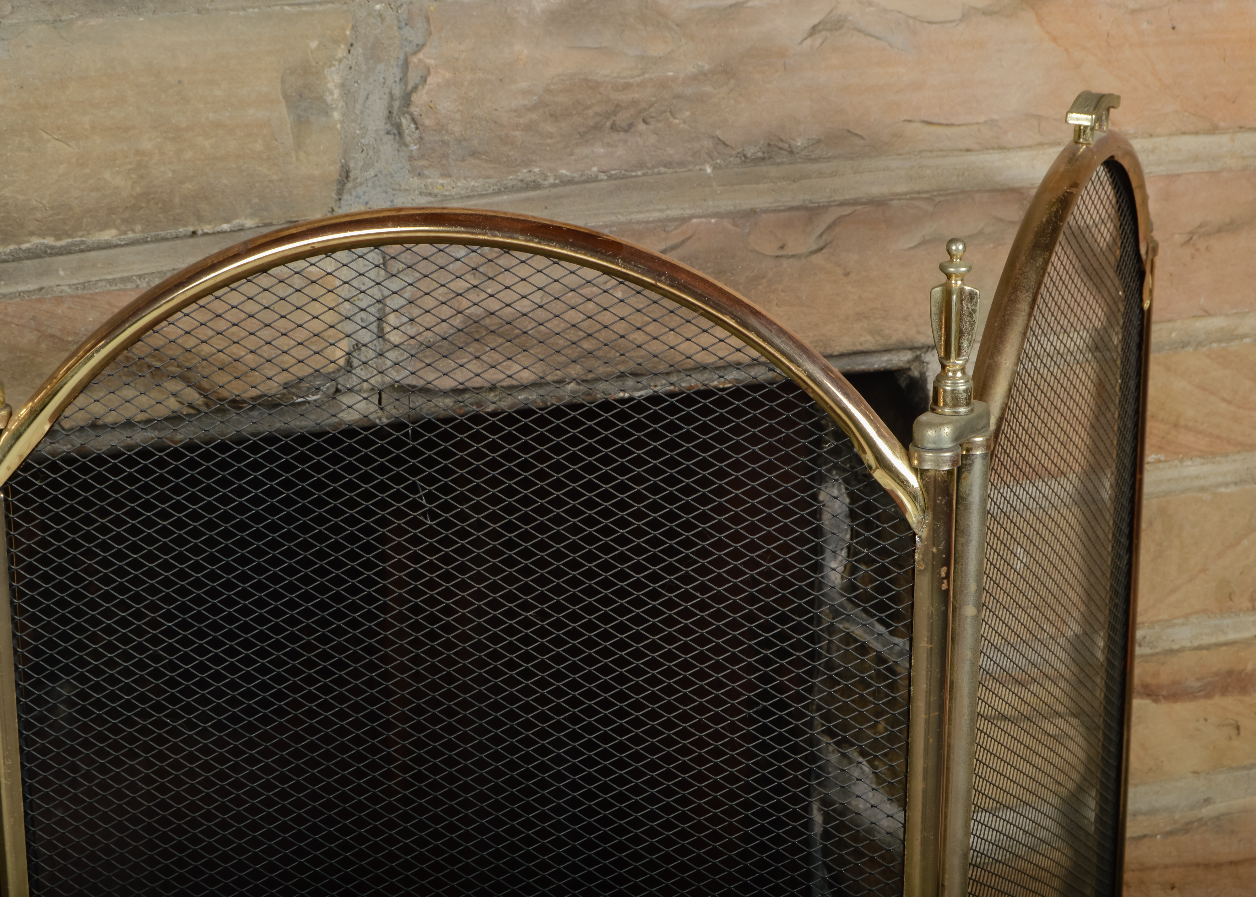 Brass Tone Fireplace Set