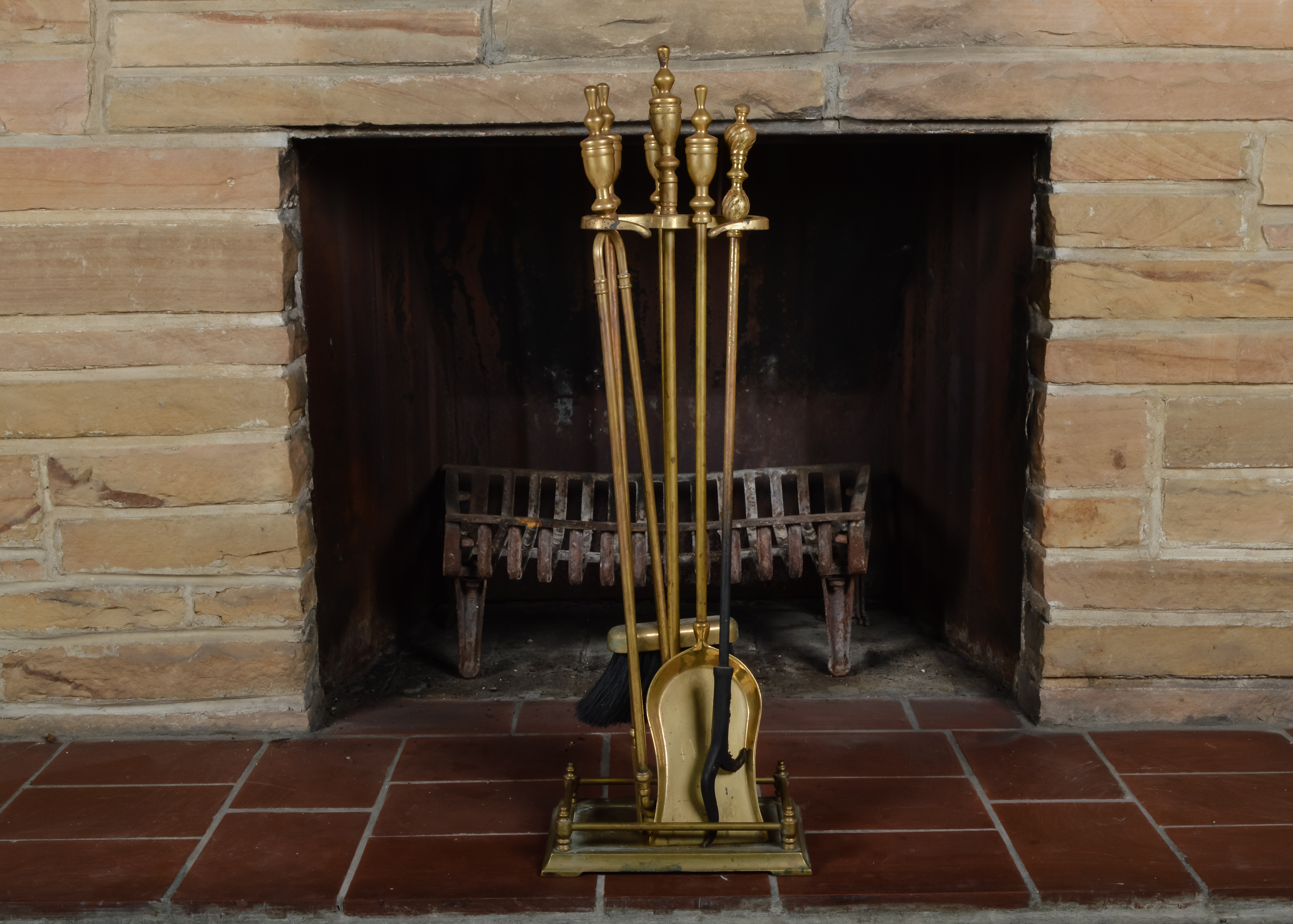 Brass Tone Fireplace Set