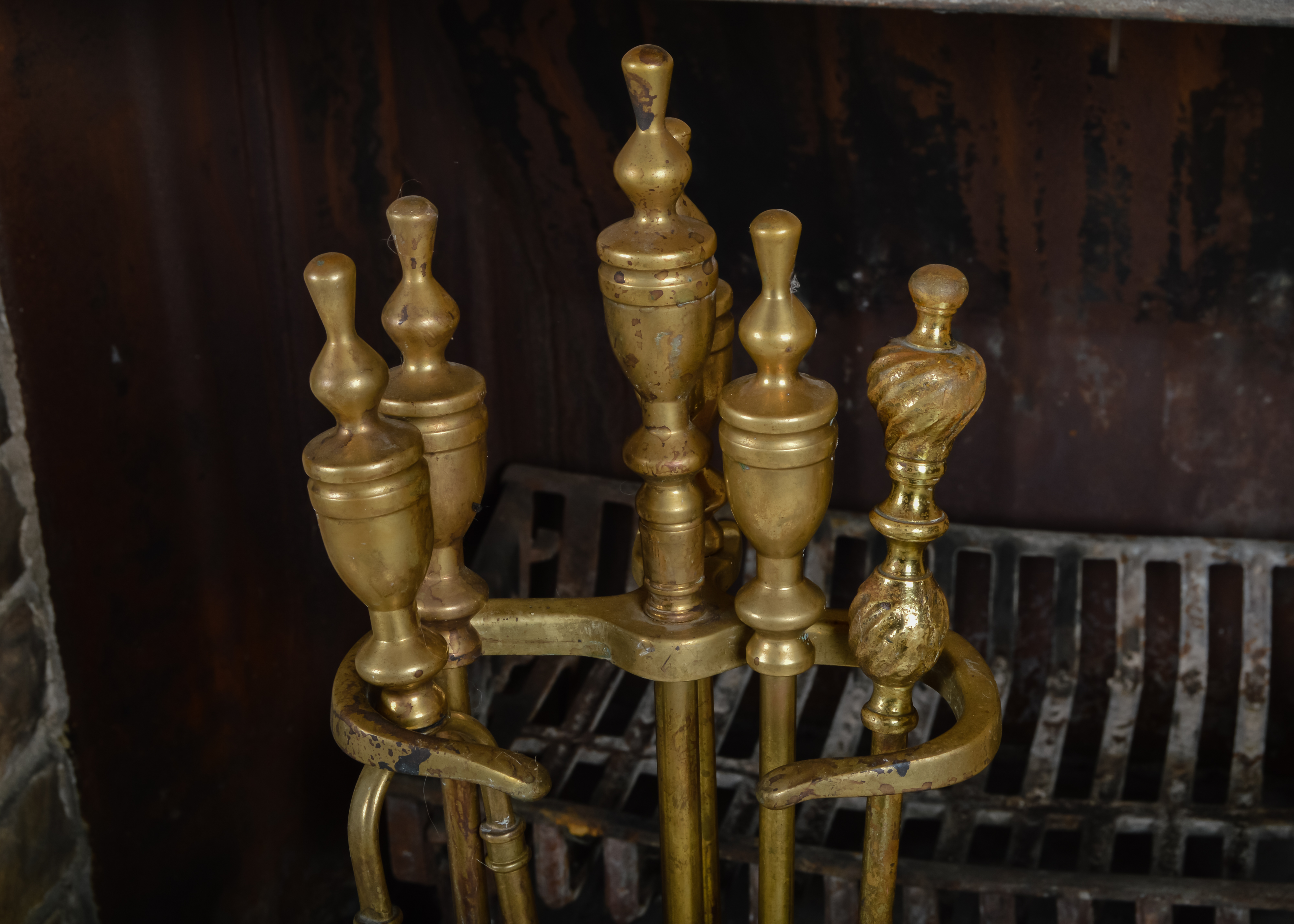 Brass Tone Fireplace Set