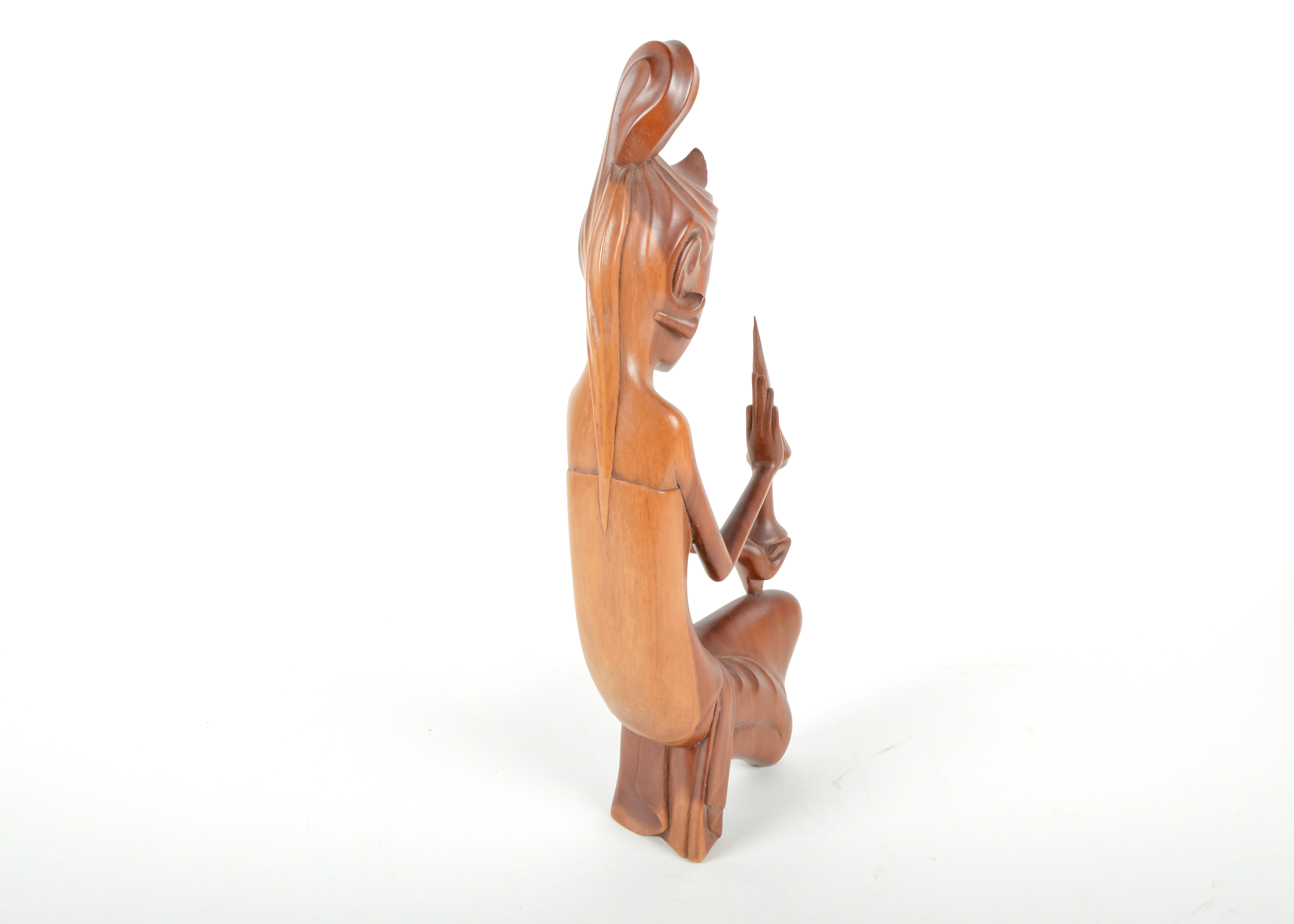 Wooden Sculpture of a Kneeling Woman