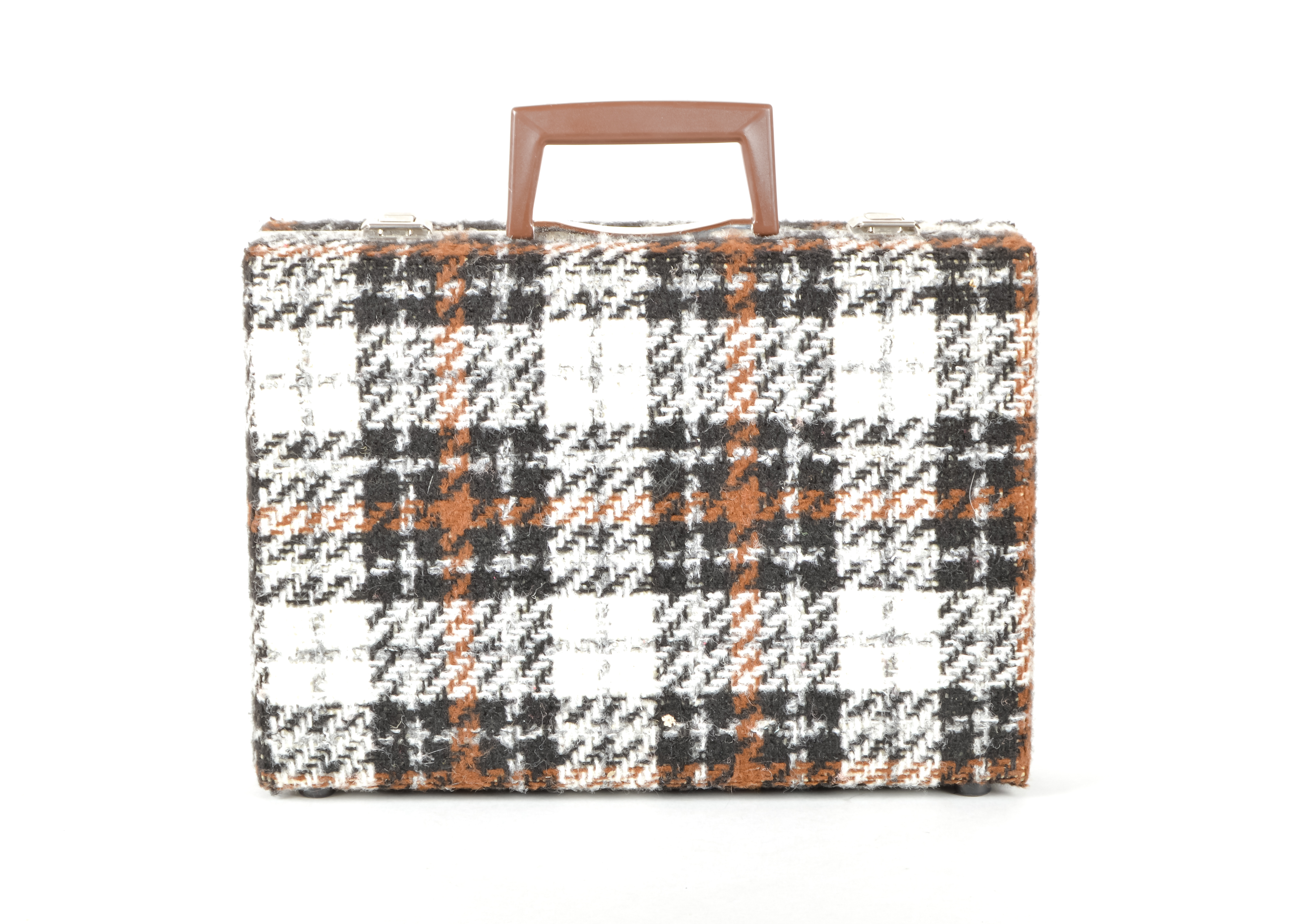 Pair of Vintage Plaid Wool and Vinyl Cassette Cases