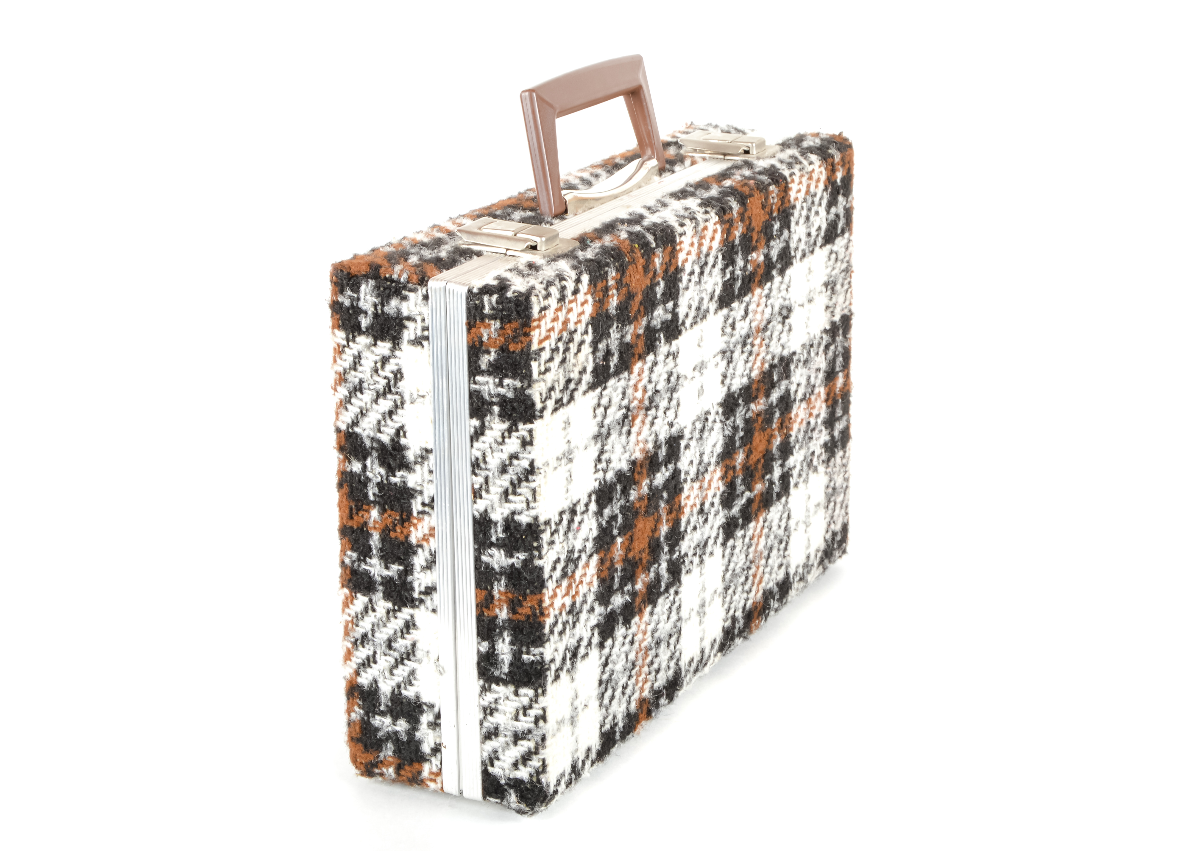 Pair of Vintage Plaid Wool and Vinyl Cassette Cases