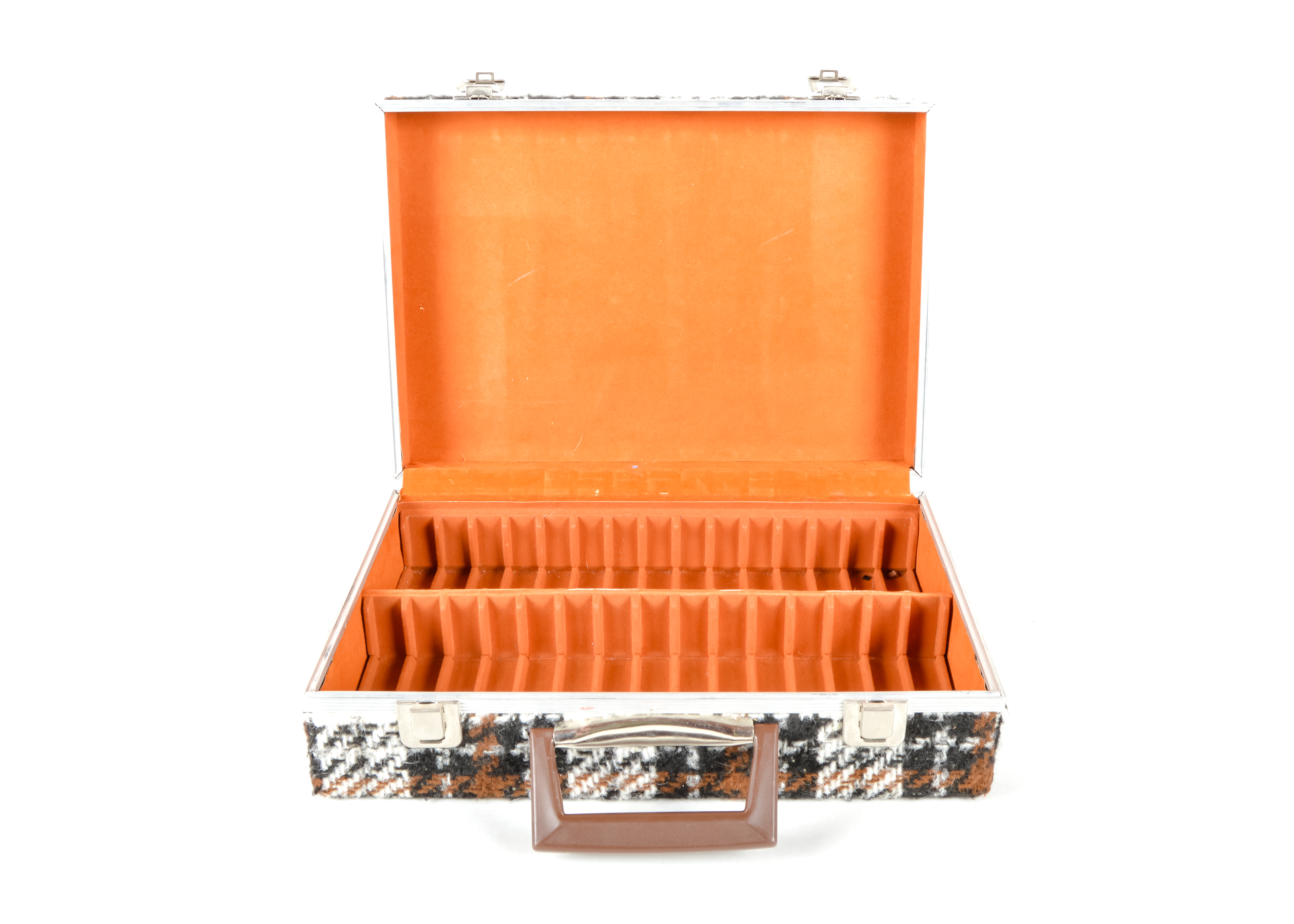 Pair of Vintage Plaid Wool and Vinyl Cassette Cases