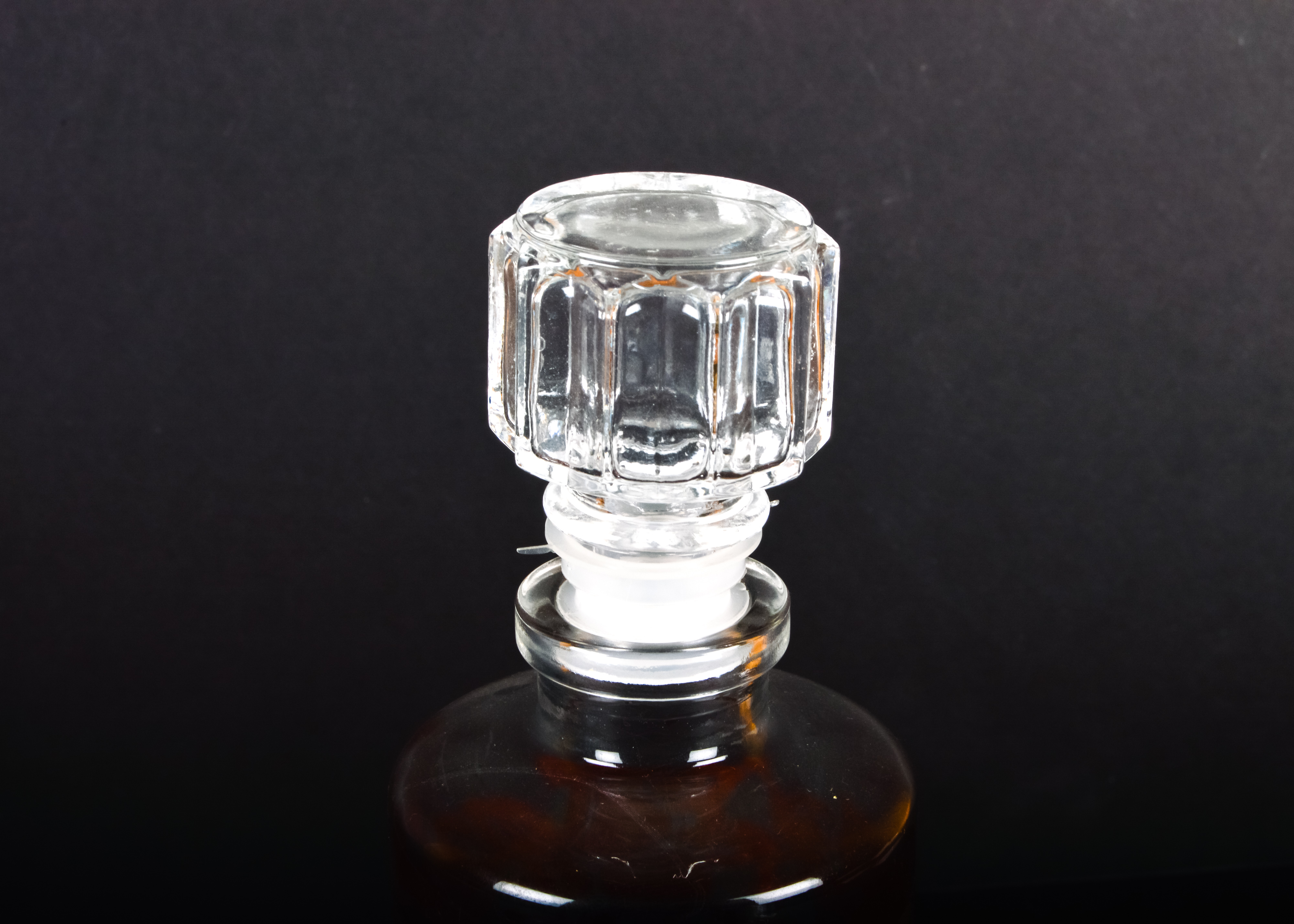 Purple and Gold Decanter and Shot Glass Set