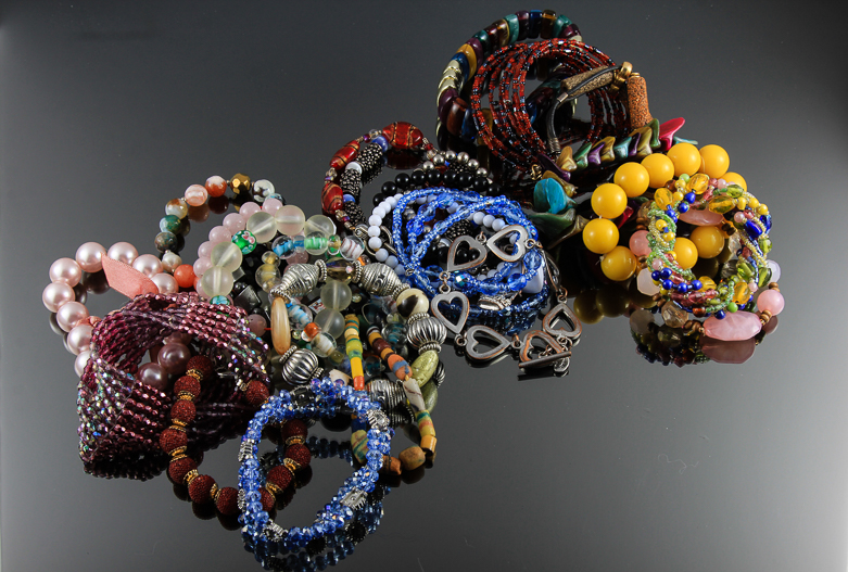 Assortment of Large Beaded Bracelets