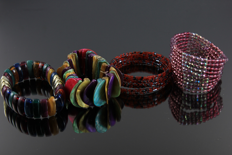 Assortment of Large Beaded Bracelets