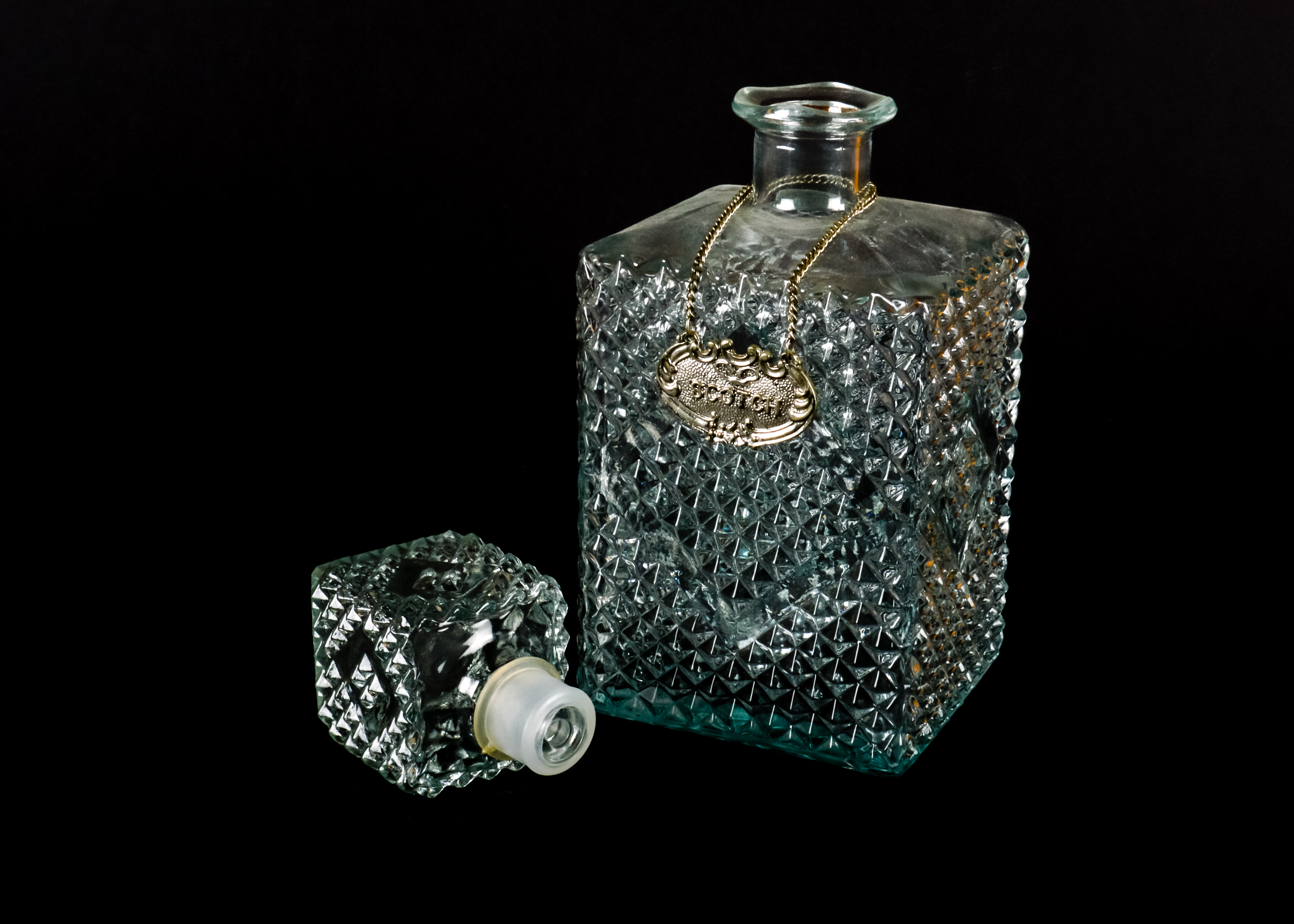 Three-Piece Cut Glass Decanter Set