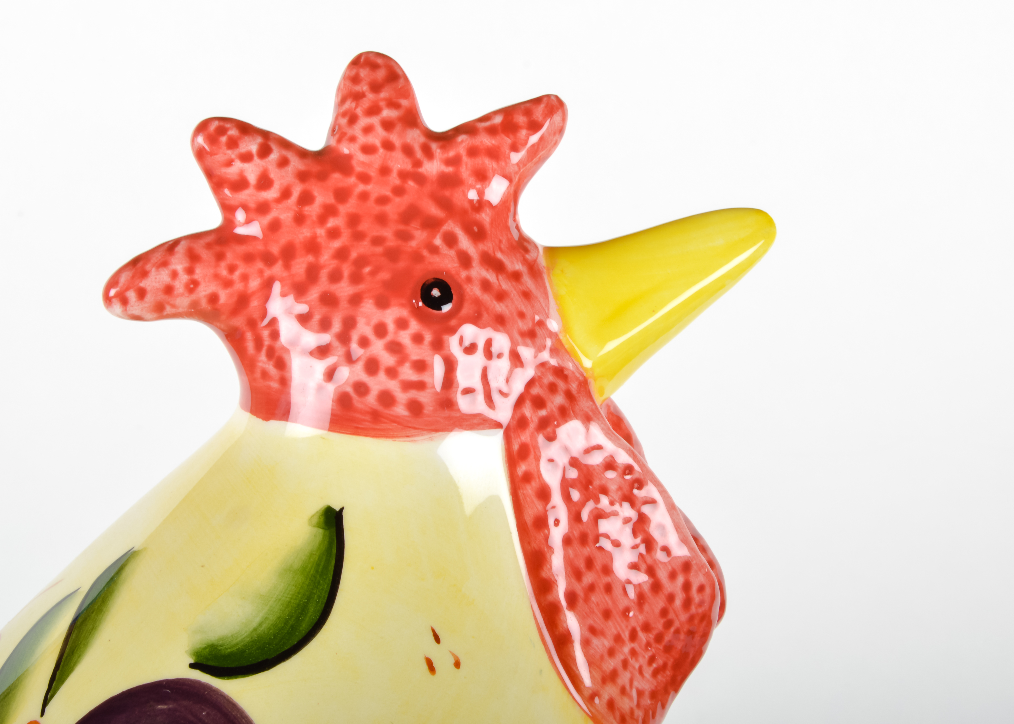 Trio of Ceramic Patterned Hens