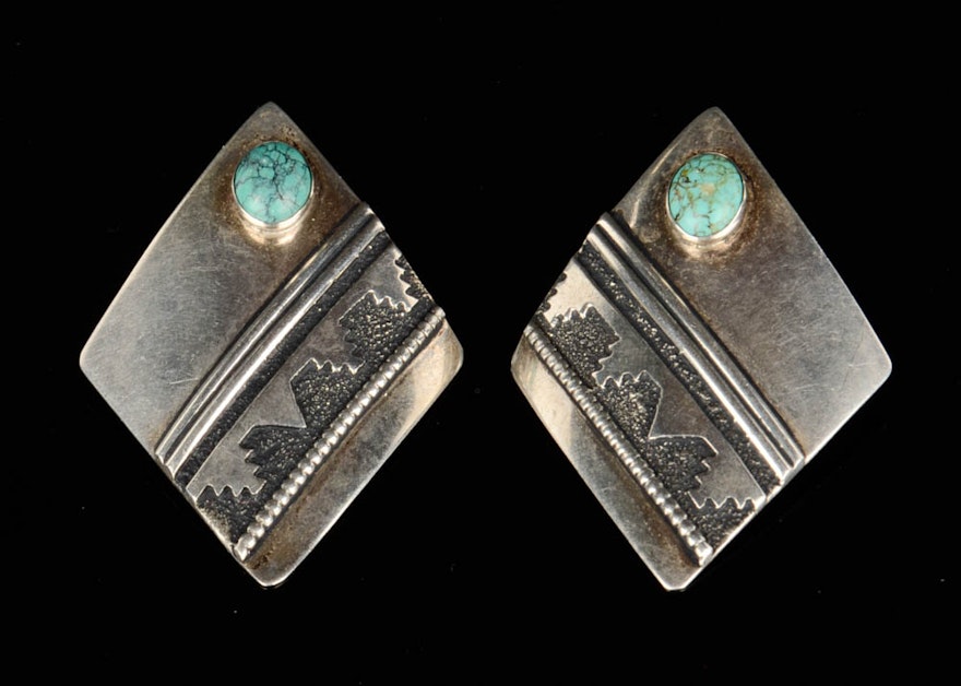 Pair of Original Tommy Singer Navajo Sterling Silver Earrings
