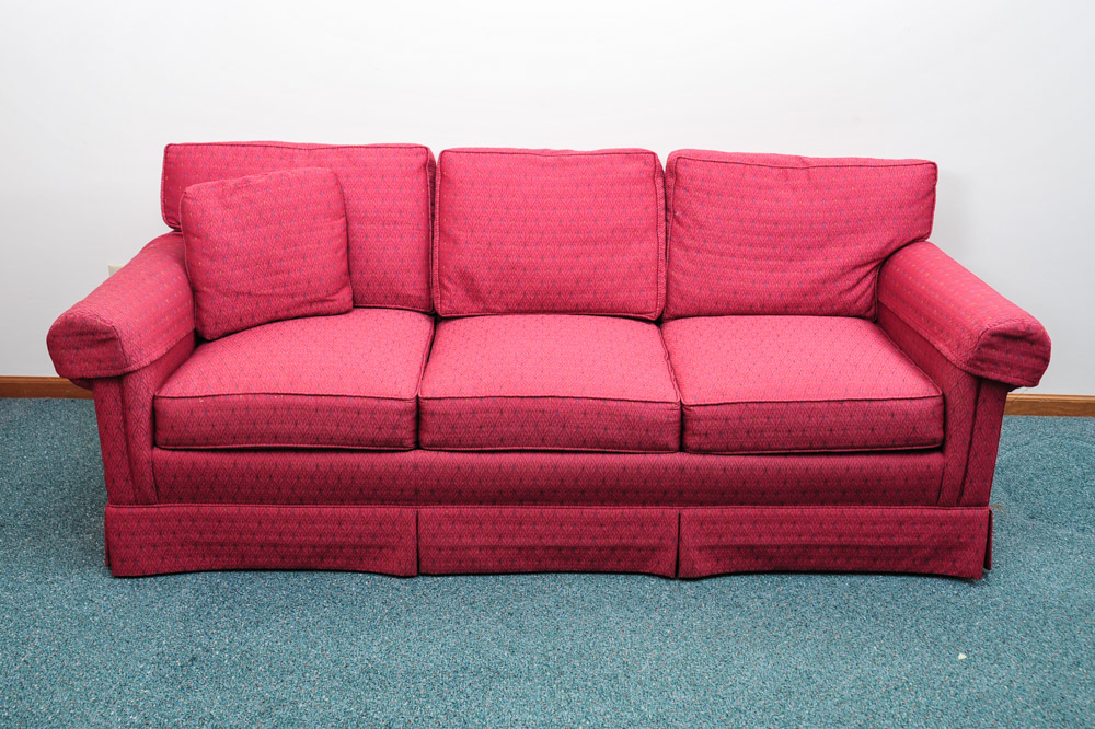 Upholstered Mauve Sleeper Sofa