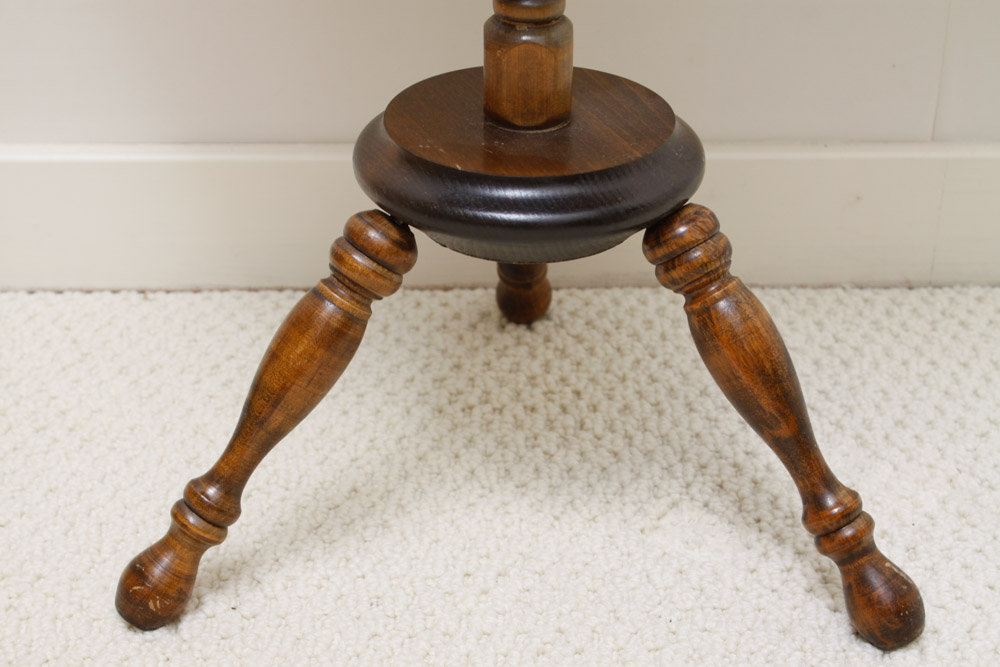 Mary Walborn Handpainted Tea Table and Novelty Maid Tray Stand