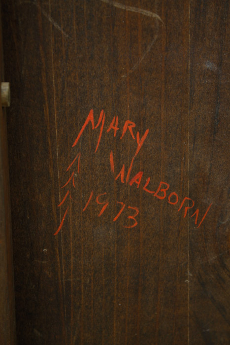 Mary Walborn Handpainted Tea Table and Novelty Maid Tray Stand