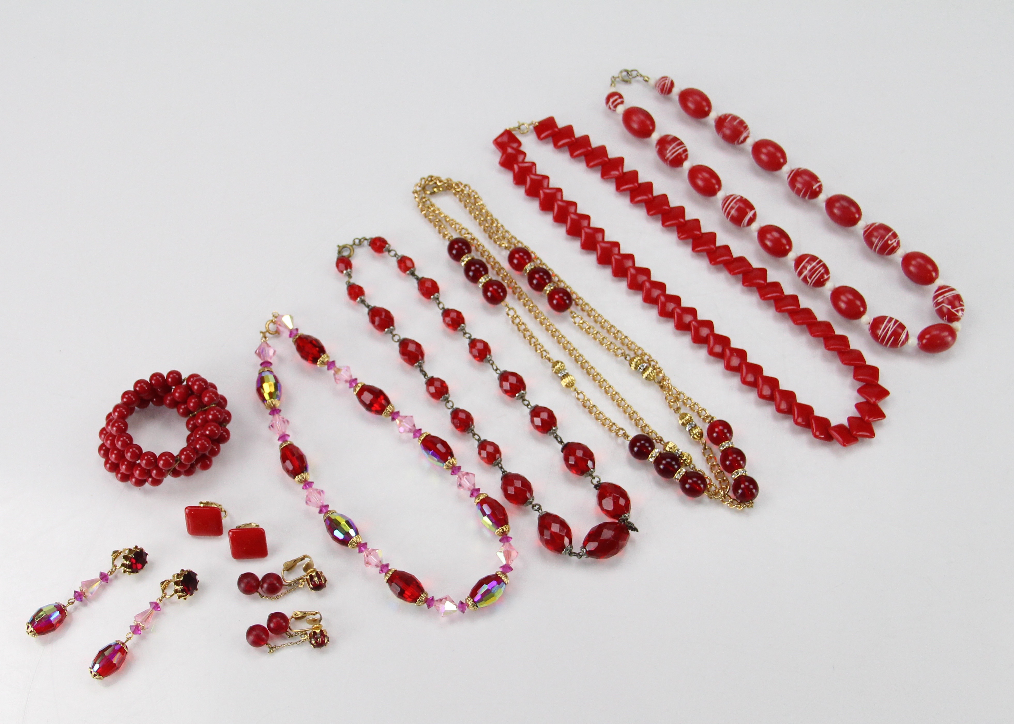 Collection of Red Costume Jewelry