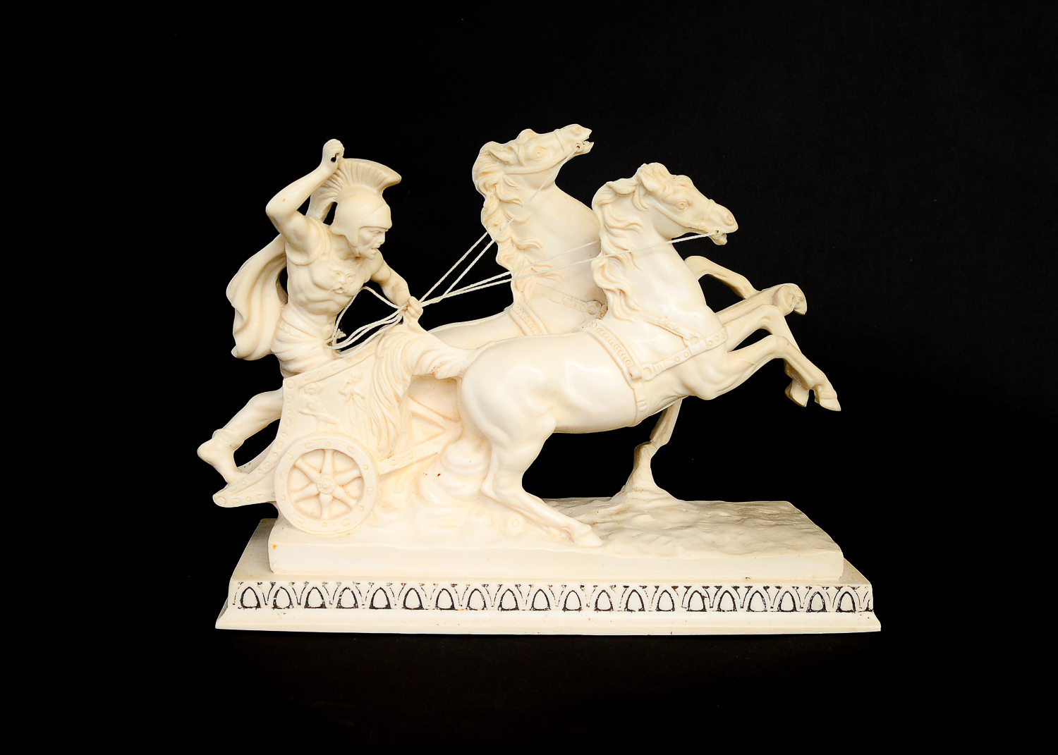 Amilcare Santini Italian Marble Roman Chariot Sculpture