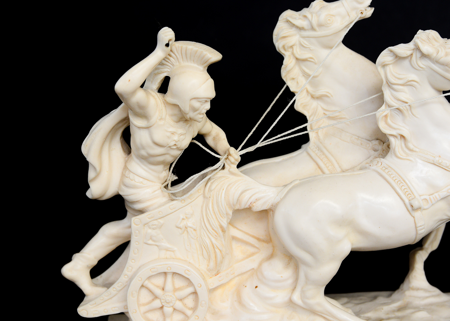 Amilcare Santini Italian Marble Roman Chariot Sculpture