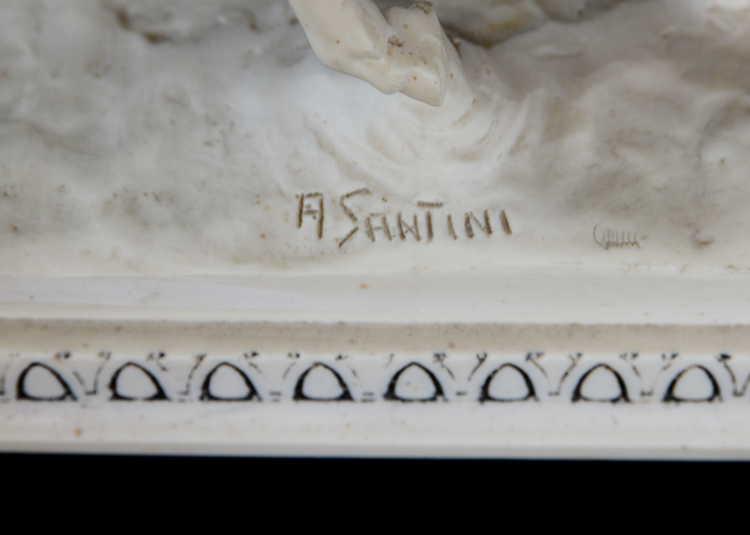 Amilcare Santini Italian Marble Roman Chariot Sculpture