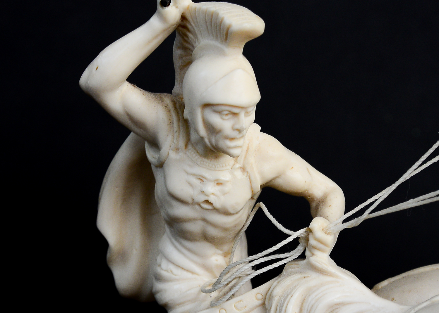 Amilcare Santini Italian Marble Roman Chariot Sculpture