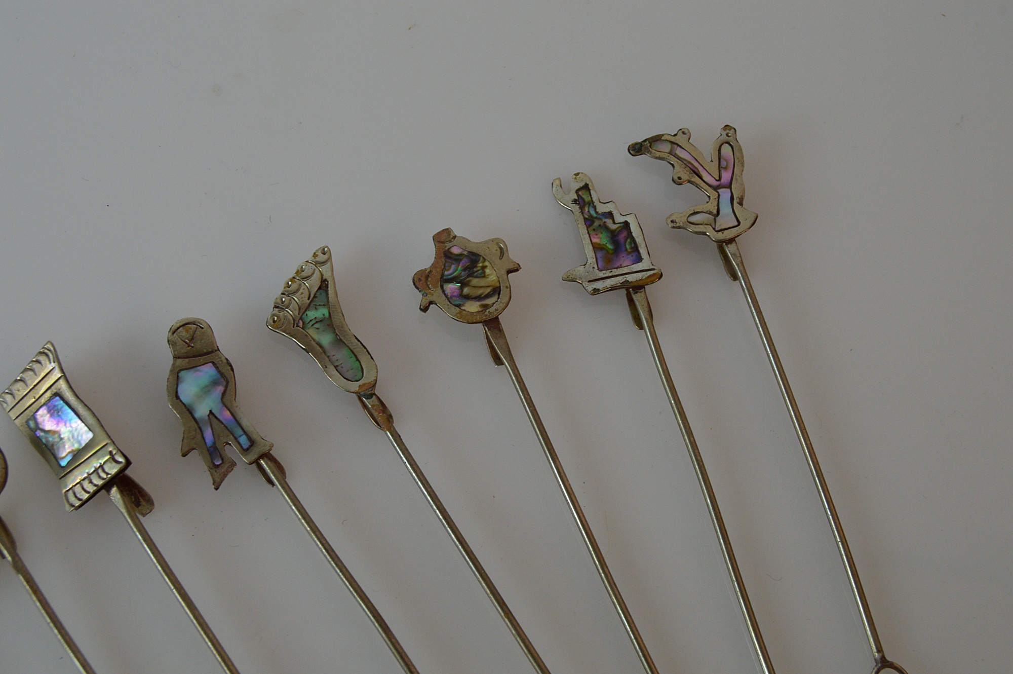 Mexican Sterling and Abalone Canape Forks