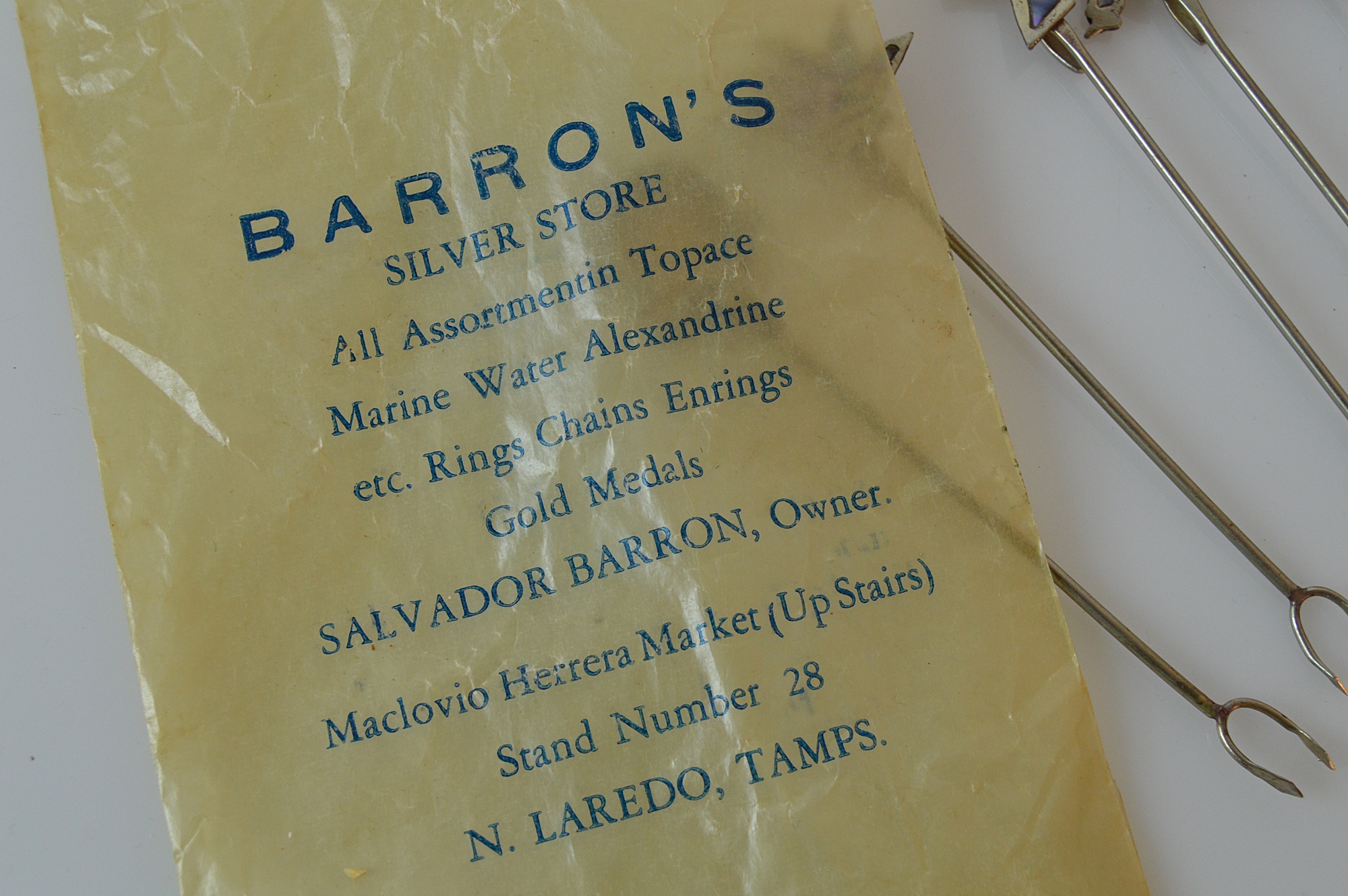 Mexican Sterling and Abalone Canape Forks